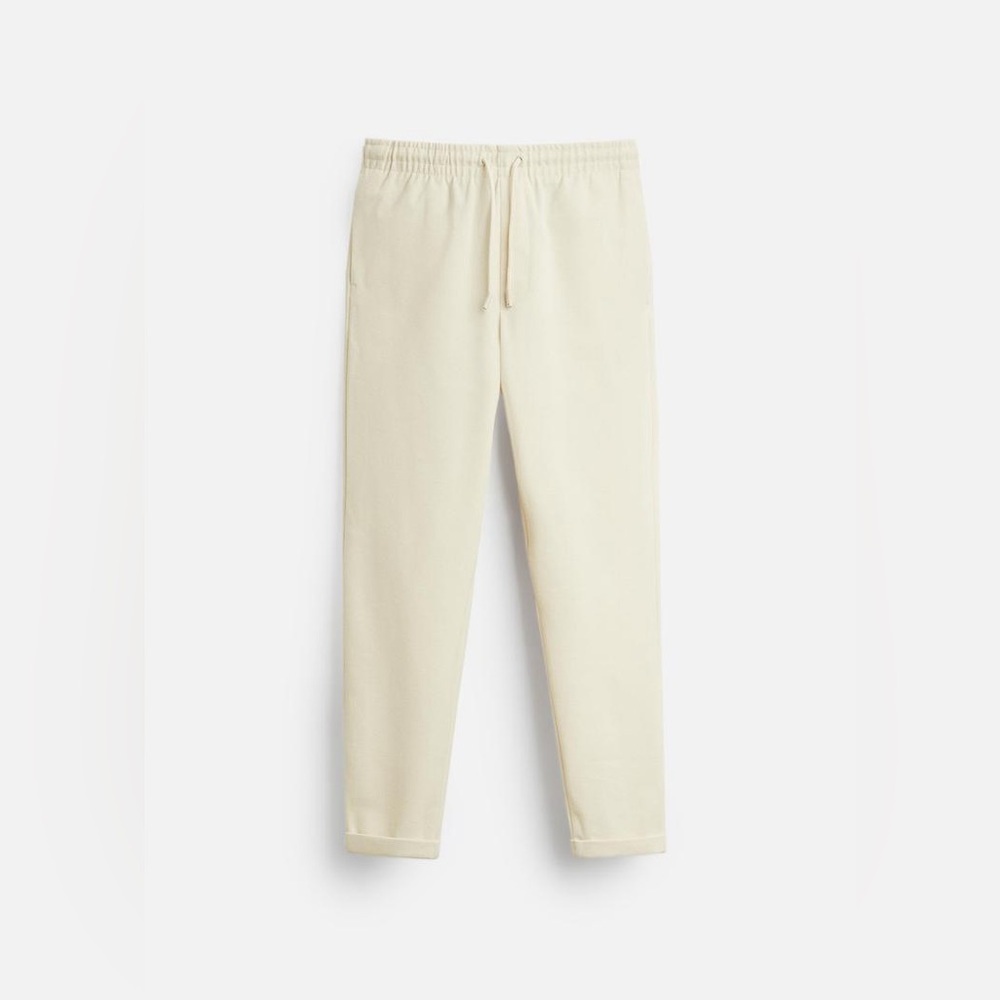 NEW Zara Easy Care Jogger Knit Pants-Size XL-Color:Ecru/Ivory/Cream